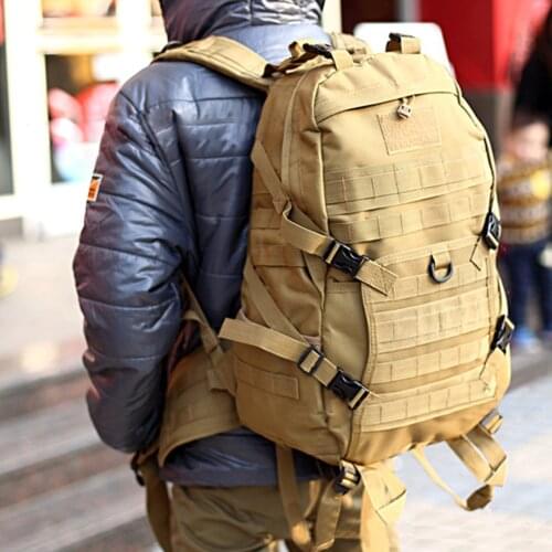 45L Military Army Backpack Trekking Bags Camouflage Rucksack Molle Tactical Bag Camping Sac De Travel Backpacks with Helmet Pack