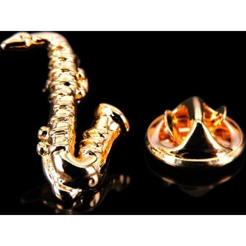High quality music Brooch new fashion gold Saxophone Brooch mens and womens suit headdress scarf Jewelry Brooch gift