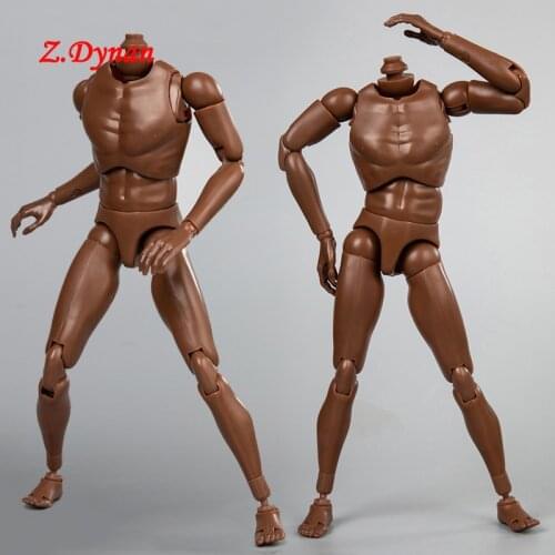 In Stock 1/6 Scale Male Black Skin Body Figure Narrow Shoulder Nude Body B003 for 12" Action Figure Doll Toys Soldier Model