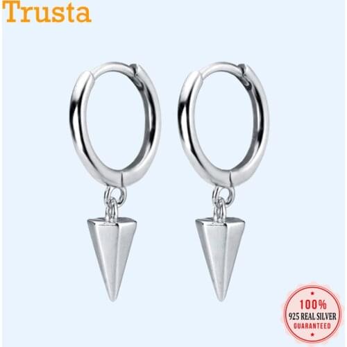 Trustdavis Genuine 100% 925 Sterling Silver Cute Sweet Small Cone Hoop Earrings For Women Girl Wedding Jewelry Gift DS1773