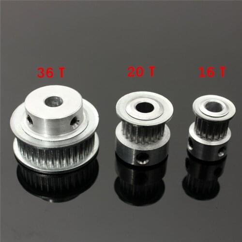 16/20/36T GT2 Aluminum Timing Pulley For 2mm Pitch 6mm Width GT2 Timing Belt Durable