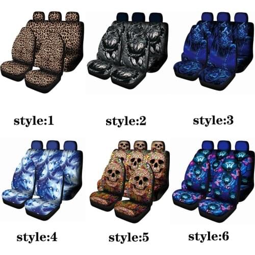 6 kinds of personalized printing car seat cover, 7 sets, front and rear seat cover, durable and comfortable decorative cover