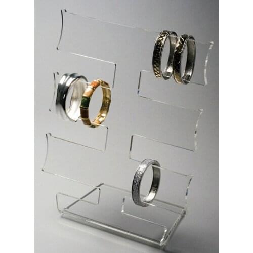 Acrylic T Shape Jewelry Bracelet T-Bar Display Tree Bangle Holder Clear