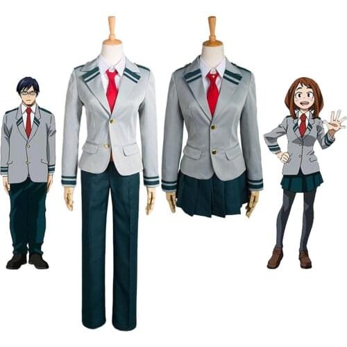 Anime Boku no Hero Academia Midoriya Izuku Bakugou Katsuki OCHACO URARAKA Cosplay Costume My Hero Academia School Uniform