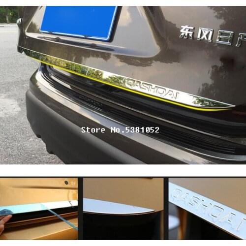 Car Sticker For Nissan Qashqai j11 2018 2019 2020 Stainless Steel Tailgate Boot Trunk Rear Door Strip Trim Car Accessories