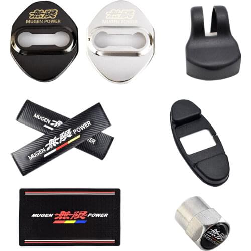 Car styling logo accessories for Honda Mugen Power Civic Accord CRV Emblem door lock cover stopper case Wheel valve caps Sticker