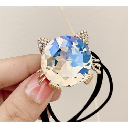 Big Rhinestone Cartton Hair Tie For Women Elastic Hair Bands Hair Accessories Rubber Band Hair Ring Headbands For G