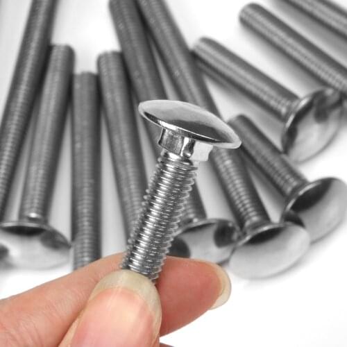 A2 Stainless Steel M6 Carriage Bolt Fully Threaded Round Head Square Neck Coach Bolt