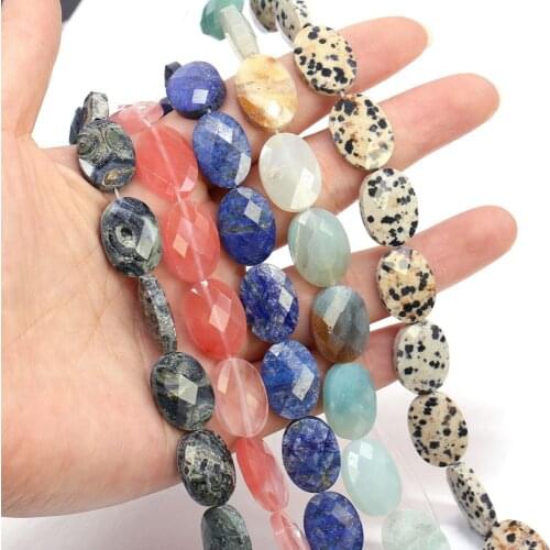 Natural Stone Beads Section Egg Shape Stone Bead Amethysts Black Agats Loose beads for Jewelry Making DIY Bracelet Necklace