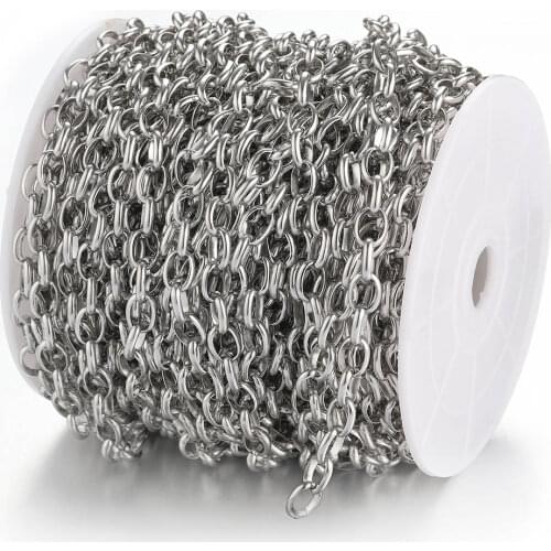 1meter Stainless Steel Chain Big Rolo Cable Link Chain for Jewelry Making Titanium Steel Bracelet Necklace Chain Accessories