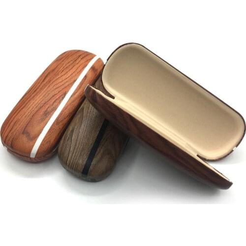 New Portable Glasses Case Hard Wooden Grain Spectacle Frame Box Reading Glasses Sunglasses Holder Storage Case LXH