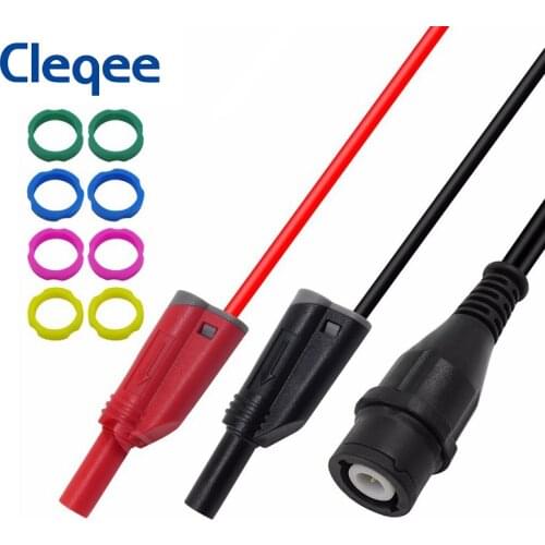 Cleqee P1204 BNC to 4mm Stackable Banana Plug Oscilloscope Coaxial Cable Insulated BNC Male Plug Test Lead 120CM 500V/5A