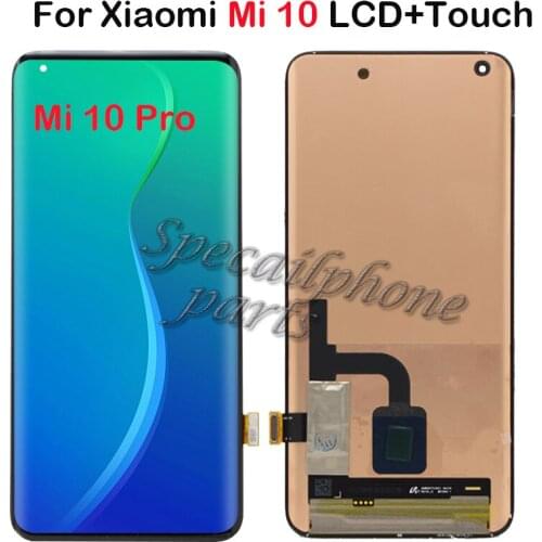 Super AMOLED For Xiaomi MI 10 5G LCD Display Touch Screen Digitizer with frame For Xiaomi mi10 5G M2001J2G M2001J2I Pantalla