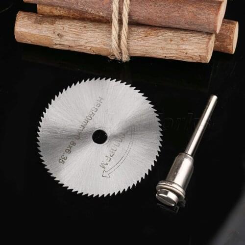 Dophee 50MM High Speed Steel Rotary Tools Cut Off Wheel Disc W Mandrel for ABS Wood Cutter Circular Saw Blade Cutter Cutting 1PC