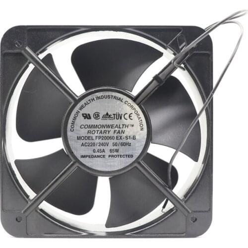 Commonwealth FP20060EX-S1-B 20CM 200x200x60 MM 20060 AC 220V 65W Double Ball Bearing Case Industrial Axial Fan