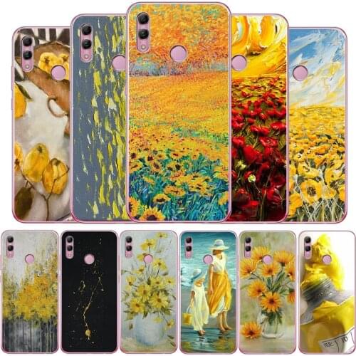 Aesthetics Yellow Oil Painting For Huawei Mate 9 10 20 30 Pro lite Phone for honor 9 V9 10 20 30 Lite Pro V10 soft Back Cover