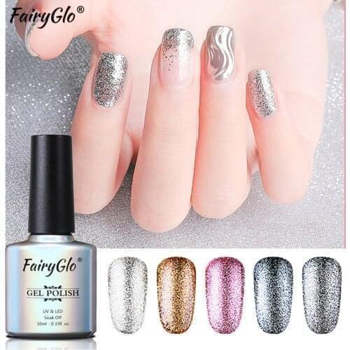 FairyGlo 10ml Platinum Gel Nail Polish Soak Off Glitter Hybrid Varnish Semi Permanent Enamel Lacquer Nail Art Manicure For Gels