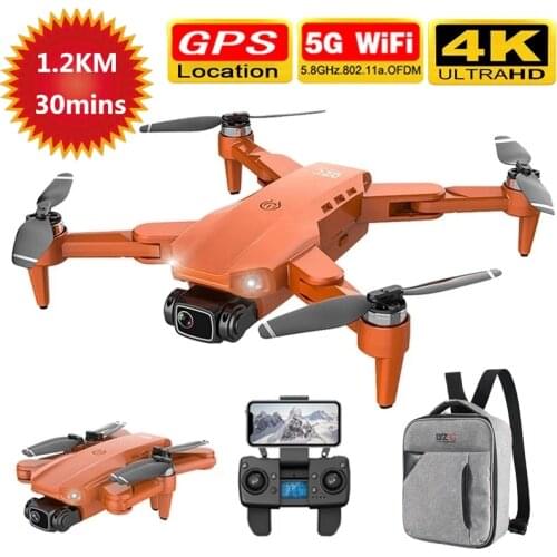 GPS 5G 4K WIFI FPV RC Drone 1200M Long Distance 30Min Flight Brushless Motor Optical Flow Quadcopter With Backpack VS L108 S107