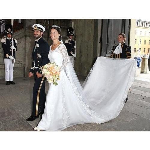 Vetsidos de noiva Kingly Sofia Hellqvist classic Long sleeves Wedding Dresses with Royal Train Lace bridal gowns robe de mariage