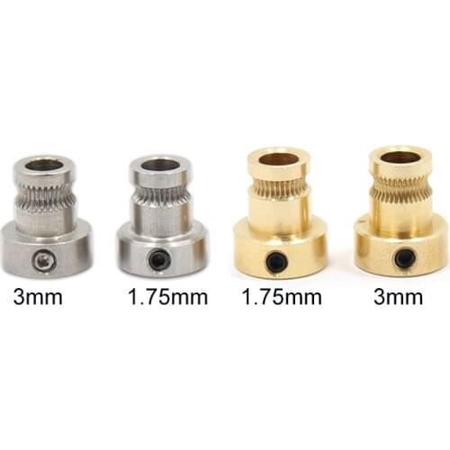 Mendel extrusion wheel Stainless steel / brass Drive Gear 1.75mm/3mm Feeding Wheel for 3D Printer Extruder