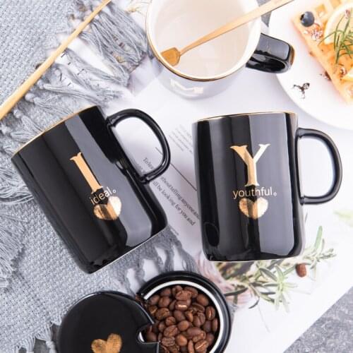 Creative Coffee Mugs Creative Insulated Letter Cute Mugs and Cups Bone China Ceramic Coffee Mug Tazas De Cafe Drinkware BB50
