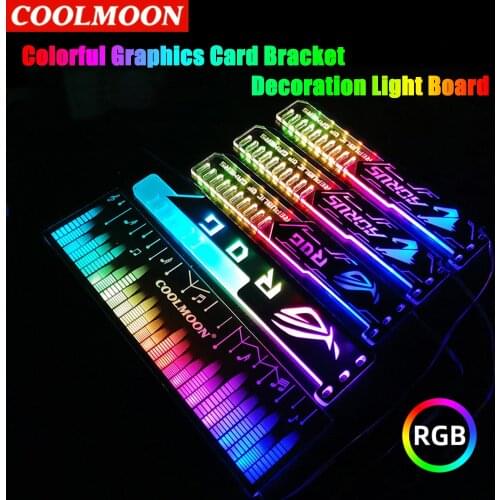 Coolmoon 25cm Graphics Card Bracket Support Frame GPU Holder 5V 4PIN RGB Colorful Decorative Light Board PC Chassis Accessories