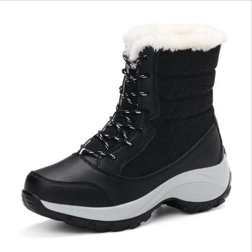 Oversize High Top Winter Sneakers Womens Running Shoes High Platform Sports Shoes Women Sport Sneakers Black Fur Warm GMB-0247