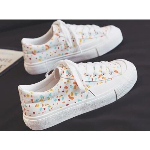 Tide Canvas Shoes Design Breathable Women Shoes 2021 New Fashion Flower Womens Sports Casual Shoes Student Casual White Shoes