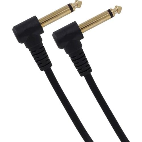 1.5M 6.5mm mono elbow male to 6.5mm mono male elbow audio Cable for Wireless microphone amplifier mixer electric guitar