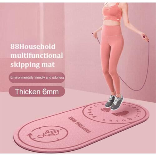 Non-slip Mat Tpe Yoga Mat Jump Rope Skipping Floor Workouts For Sports Pads Silent Yoga Pad Textured Train Slim Body Equipment
