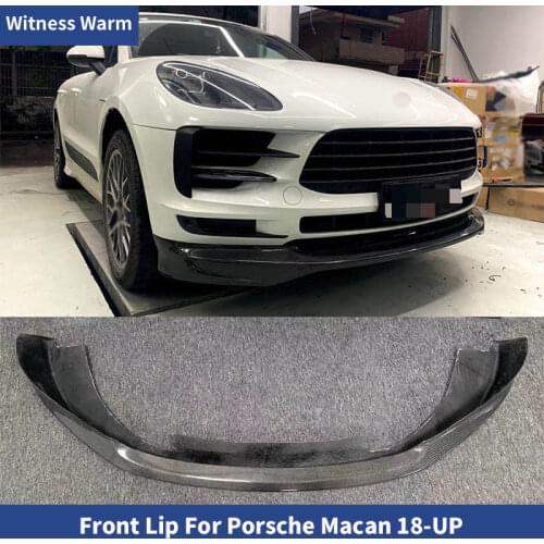 Newest Carbon Fiber Front Bumper Lip Spoiler Splitters For Porsche Macan 2019 car body kit