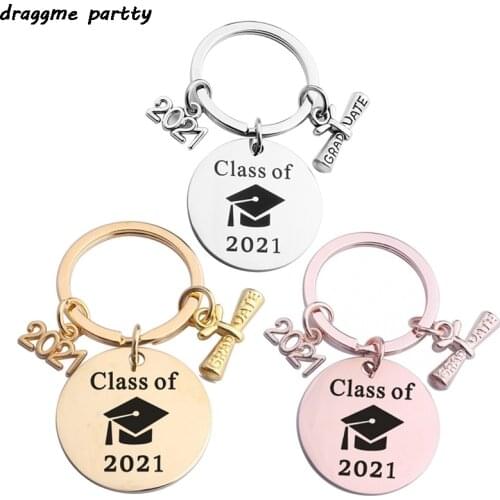 New 2021class Of Graduation Season Stainless Steel Keychain Ceremony Best Gift For Classmates Friends