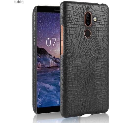 Leather Crocodile Pattern New arrival for Nokia 7 plus Case Retro Luxury Crocodile Skin Cover Phone Case for Nokia 7 plus