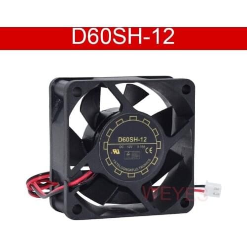 Original D60SH-12C 12V 0.18A 6025 6cm Chassis Charger 2-wire UPS Cooling Fan