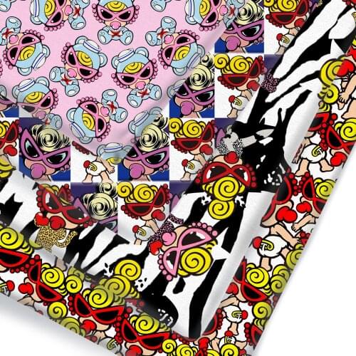 Half Yard Polyester Cotton Fabric Cartoon Baby Girls Print Fabric For Tissue Kids Home Textile DIY Crafts Supplier