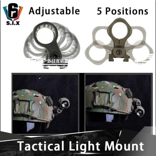 Tactical 5 Positions Adjustable Tactical Light Mount 25mm Diameter OPS FAST Helmet Gadgets 20mm Picatinny Rail
