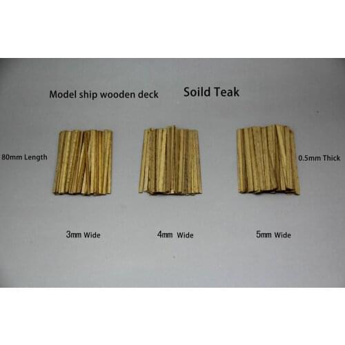 Solid Teak Deck Panels 0.5x80mm for Wooden Ship Kit - Pack of 80 Free Ship