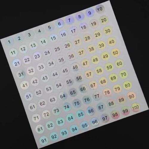Waterproof 1-500 Laser Number Label Stickers For DIY Craft Self Adhesive Nail Polish Lipstick Color Number Tags Sticker