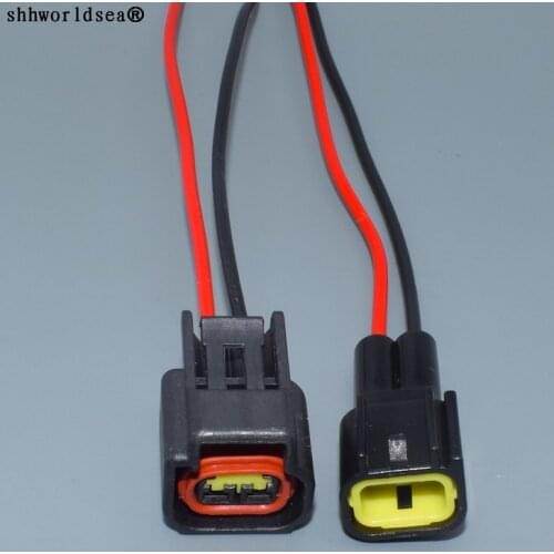 Worldgolden 2 Pin way male female high Voltage ignition coil Plug connector for Ford Focus FW-C-2M-B FW-C-2F-B