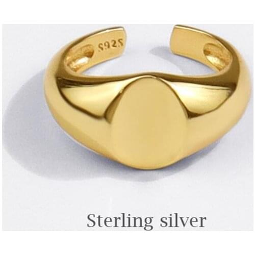 Sole Memory Geometric Smooth Shiny Cute 925 Sterling Silver Female Resizable Opening Rings SRI743