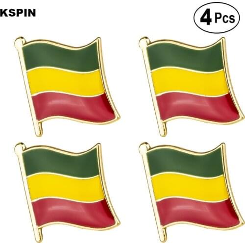 Ethiopia Lapel Pin Flag badge Brooch Pins Badges 4pcs