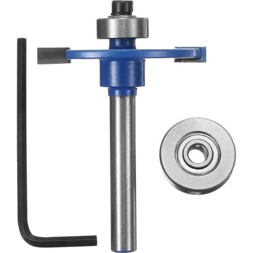 1pc Blue Router Bit 1/4'' 1/2'' Shank Biscuit Woodworking Cutter For Woodworking Power Tool