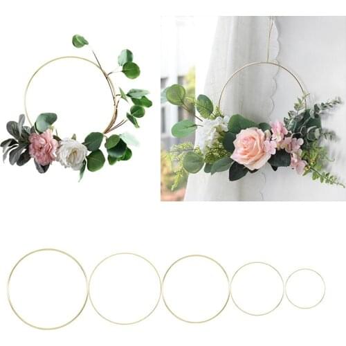 10-40cm Metal Hoop Wreath Catcher Round Hoop Ring DIY Flowers Garland Crafts Wall Hanging Ornament Wedding Party Backdrop Decor