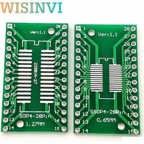 100PCS TSSOP28 SSOP28 SOP28 to DIP28 Transfer Board DIP Pin Board Pitch Adapter