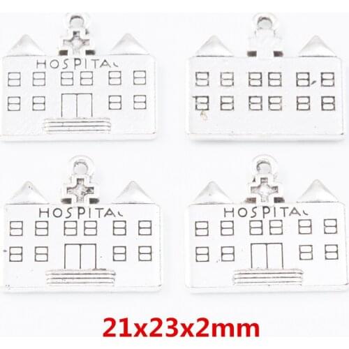 15 pieces of retro metal zinc alloy hospital pendant for DIY handmade jewelry necklace making 7839