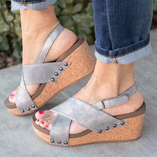2019 New Summer Style Wedges Sandals Women High Heels Platform Sandals Peep Toe Gladiator Sandalias Mujer Women Shoes XKD4311