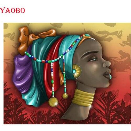 African woman diamond embroidery full square/round Drill 5d diy diamond Painting Cross Stitch Mosaic Rhinestone decoration