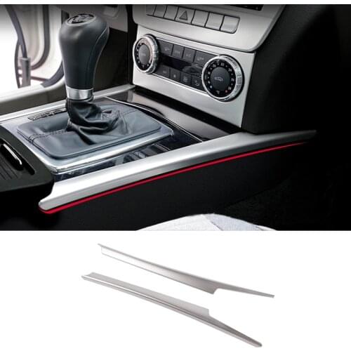 For Mercedes Benz C Class W204 Accessories Car Center Control Gear Shift decorative strip Water Cup Holder Cover trim Sticker