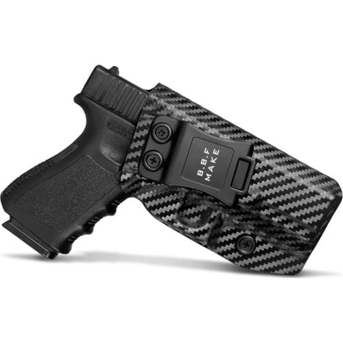 B.B.F Make Glock 19 Holster IWB Kydex Carbon Fiber Fit: Glock 19 19X /Glock 23 /Glock 25 /Glock 32 / Glock 45 (Gen 3 4 5) Pistol