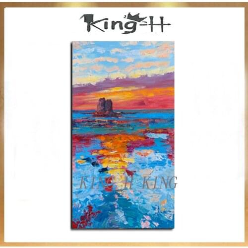 Large 100% Hand Painted Modern Abstract Knife sunrise Oil Painting On Canvas Wall Pictures For Living Room Hotal wall Decoration